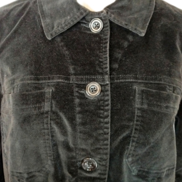 Vintage ::Fashion Bug Black Velvet Button Down Women's Long Sleeve Jacket Size S - Picture 5 of 9